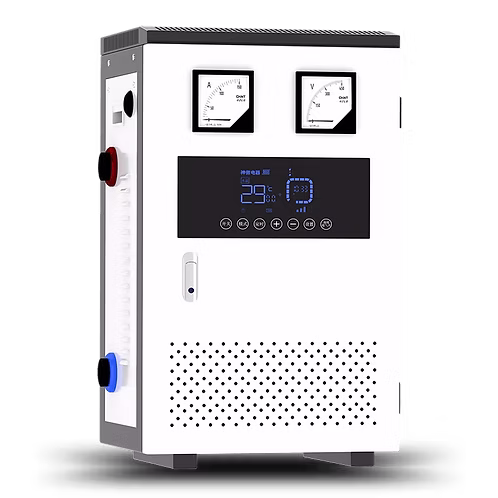 Electric boiler with ammeter and voltmeter